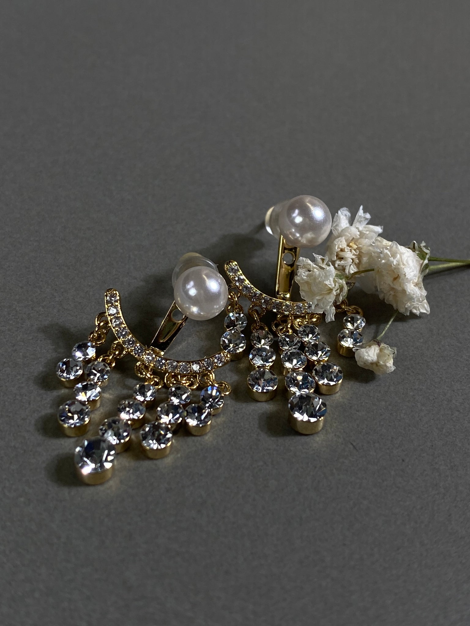 S925 new Jewelry High Quality Woman Fashion Earrings Pearl Crystal Tassels