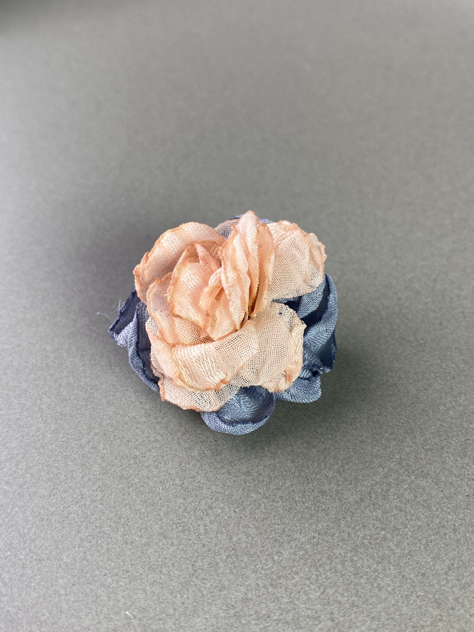 Crumpled Fabric Petals Multicolour Flower Ear Stud