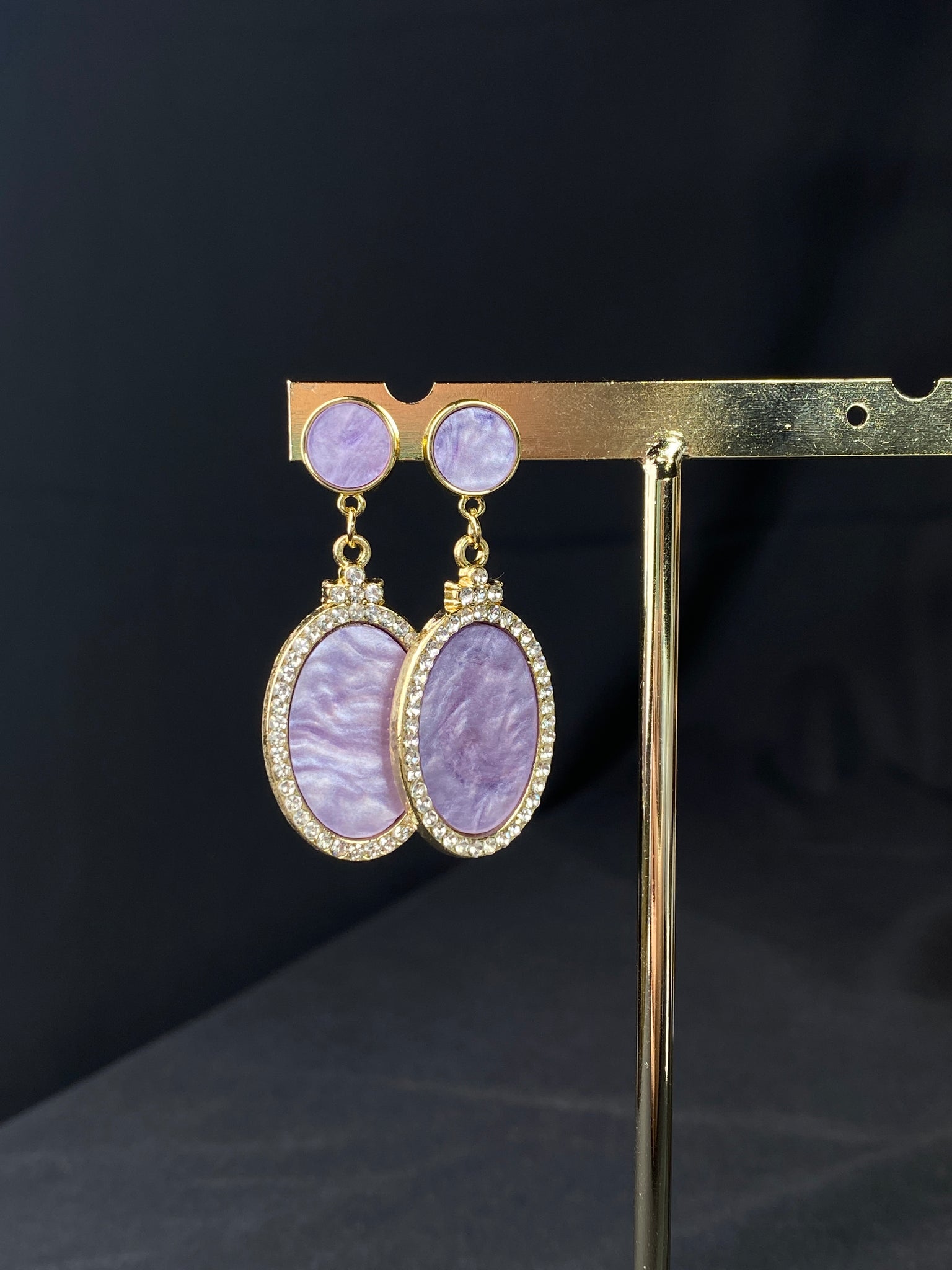 Light Gentle Vibe Purple Statement Earrings