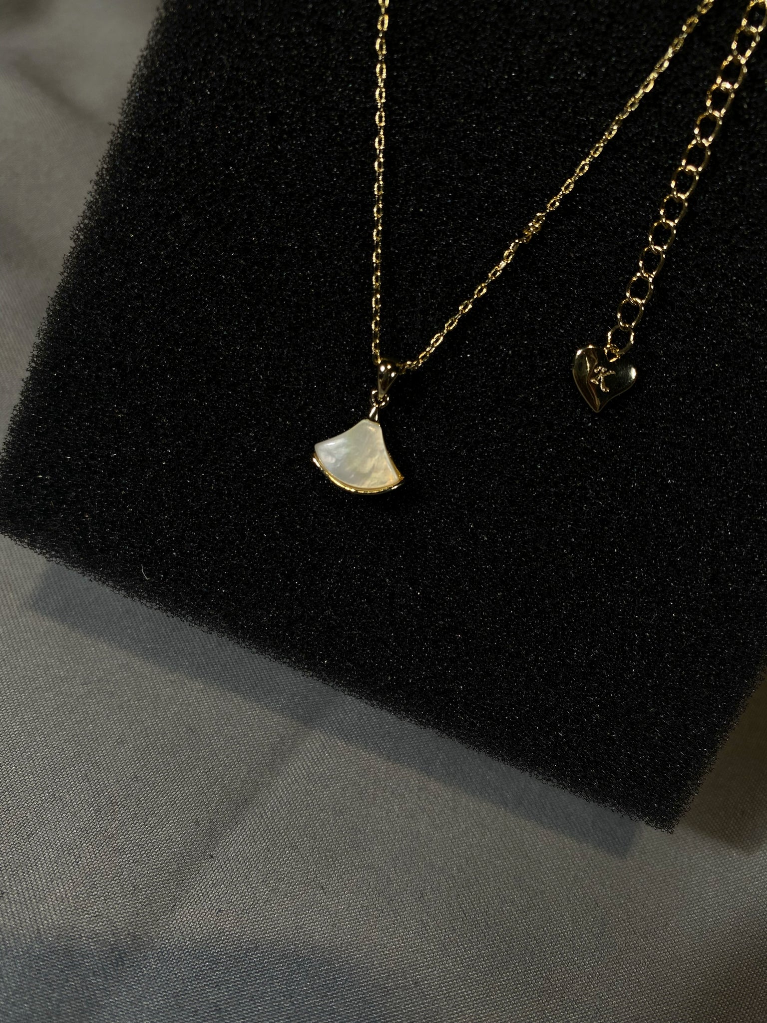 Cloud Stone Triangle Pendent Necklace Golden Silver Chain