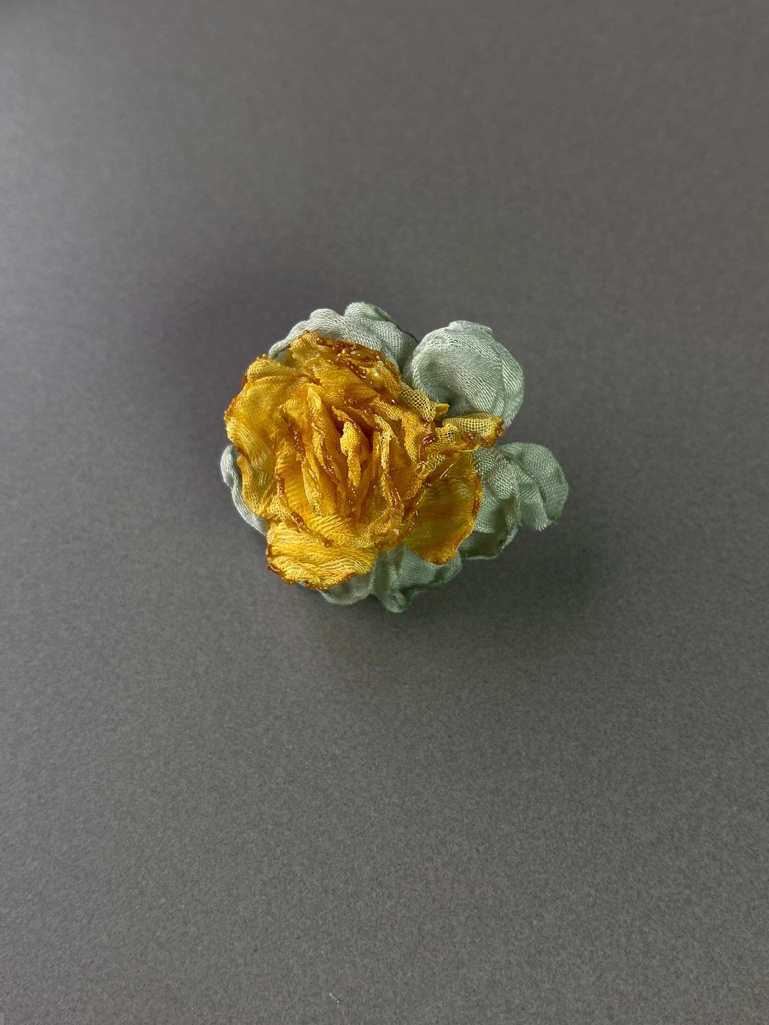 Crumpled Fabric Petals Multicolour Flower Ear Stud