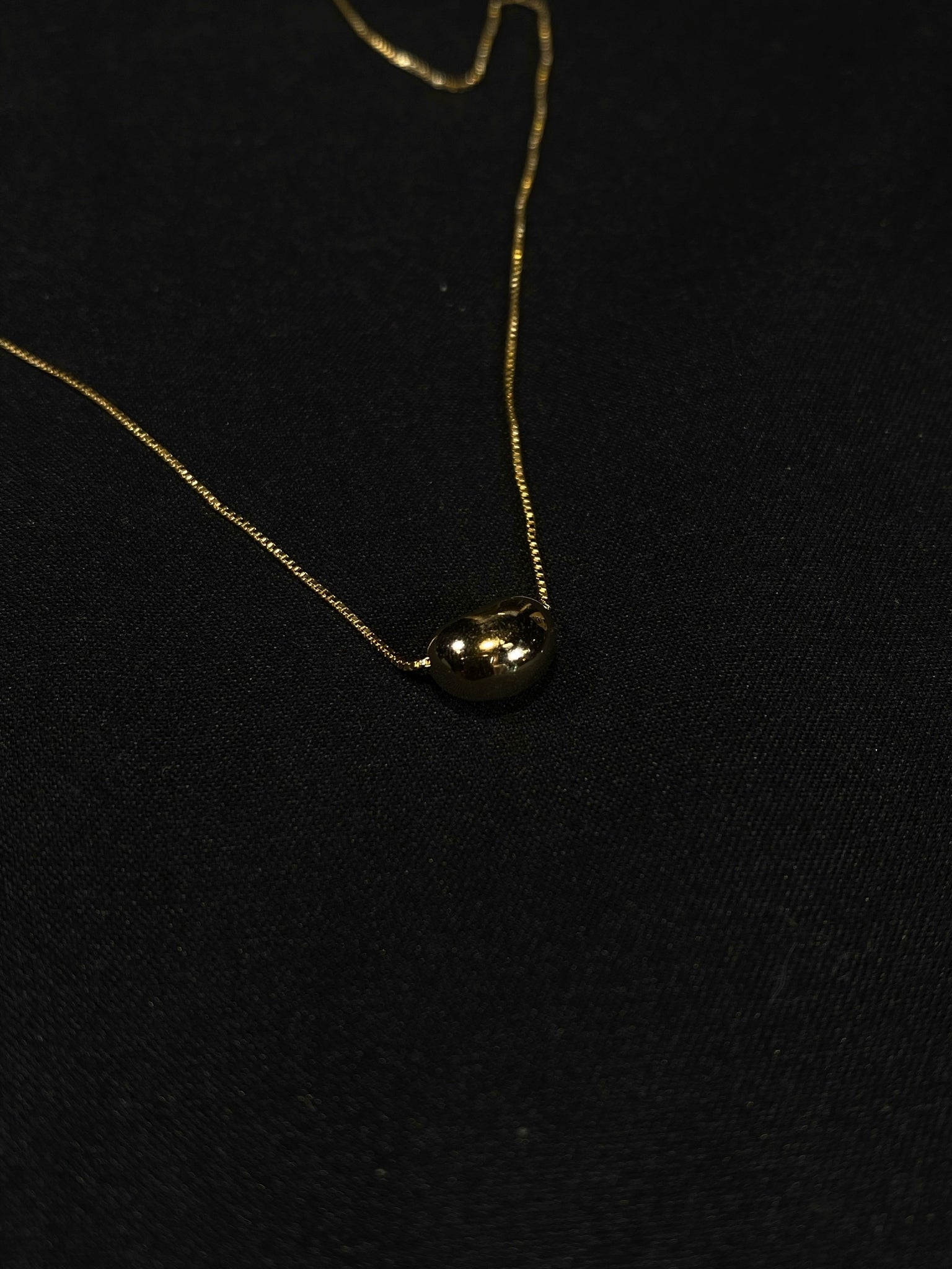 Lucky Bean Gold Chinese Yuanbao Small Gold Bean Necklace Collarbone Chain