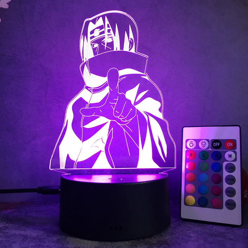 Cartoon Anime Figure 3D LED Optical Illusion Bedroom Decor Table Lamp with Remote 16 Colors Acrylic Sleep Night Light Birthday Xmas Gifts for Child Kids