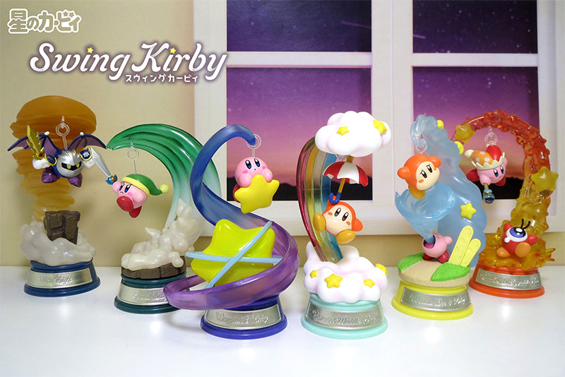 6 Styles Swing Kirby Figures Cute Animation Peripherals PVC Figures